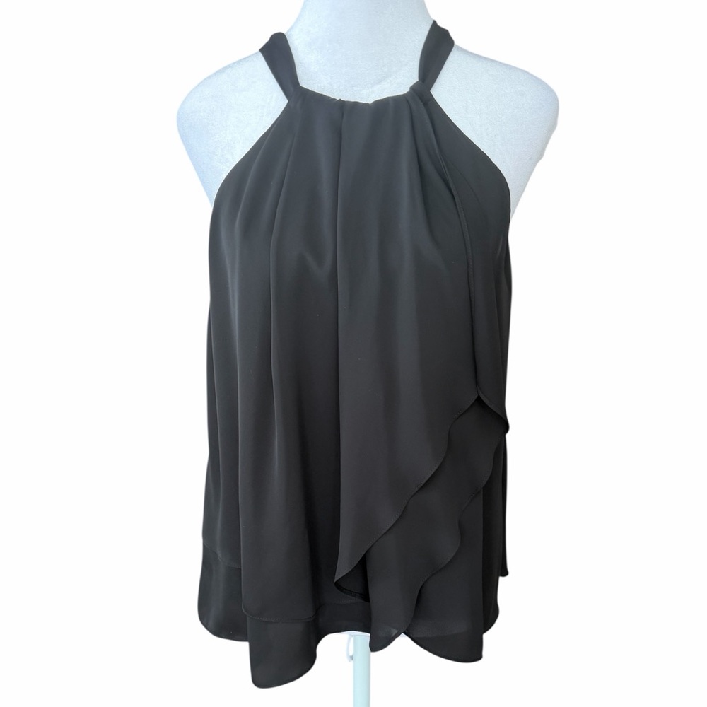 Amanda Uprichard Black Halter Tie Neck Flowy Camisole Women's Size Large